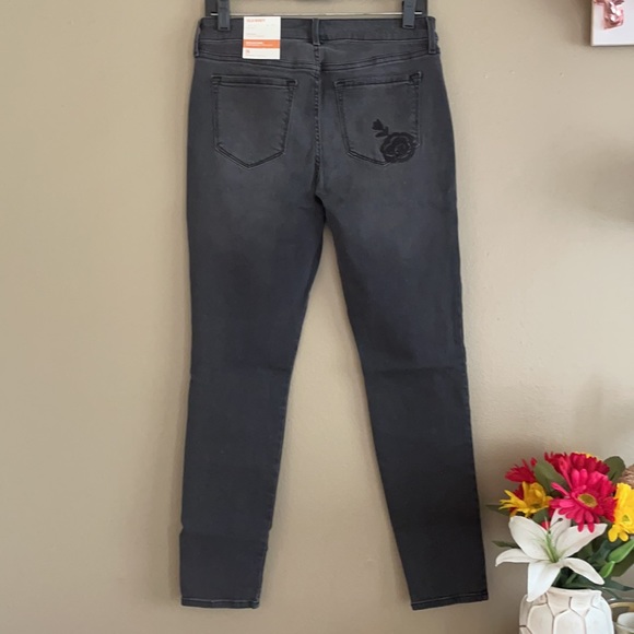 Old Navy Rockstar Super Skinny Black Jeans Floral - Picture 10 of 11